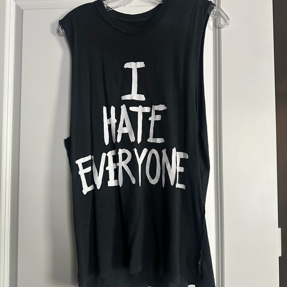Jac Vanek Black Muscle Tee with White Print